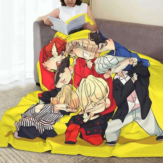 Blanket 50"X60" Soft and Comfortable Warm Fleece Throw Full Picture of Idol Group Blankets Yoga Blankets Beach Blanket Picnic Blankets for Dorm Room Decor Sofa Bed Camping Travel All Season