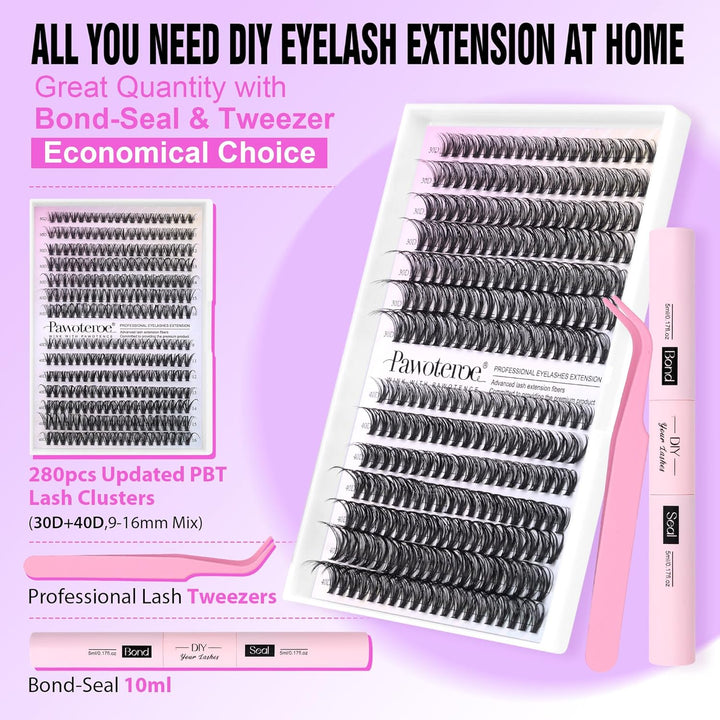 80D Mink Lash Clusters | 240pcs Individual Eyelash Extensions 10-20mm