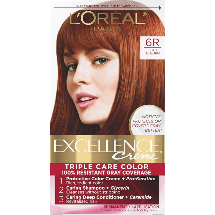 5RB Medium Reddish Brown Hair Color | L'Oreal Paris Excellence Creme – 8 Weeks Gray Coverage