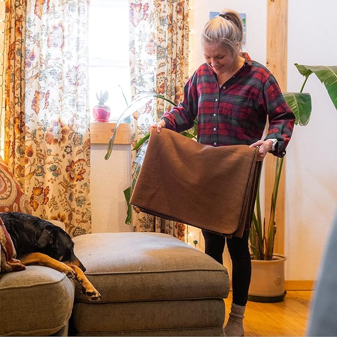 Arcturus Military Wool Blanket - Warm, Thick, Washable - Great for Outdoors, Camping, Stadium Blanket, Picnics, Travel - Car & Bushcraft Survival Kits, Large 64in x 88in 4.5 lb