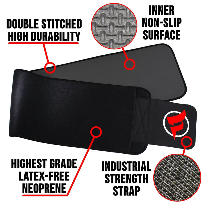 Fitru Waist Trimmer Sauna Ab Belt For Women & Men - Waist Trainer Stomach Wrap (Black, XS: 8" X 34")