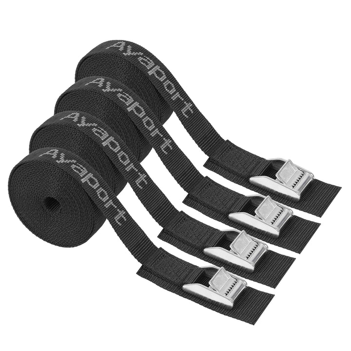 Ayaport Cam Buckle Tie Down Straps Lashing Straps 2200lbs Break Strength Heavy Duty Car Roof Rack Strap for Kayak, SUP, Surfboard, Cargo, Motorcycle, Truck, Boat, Dirt Bike (1" x 12'-Stainless)