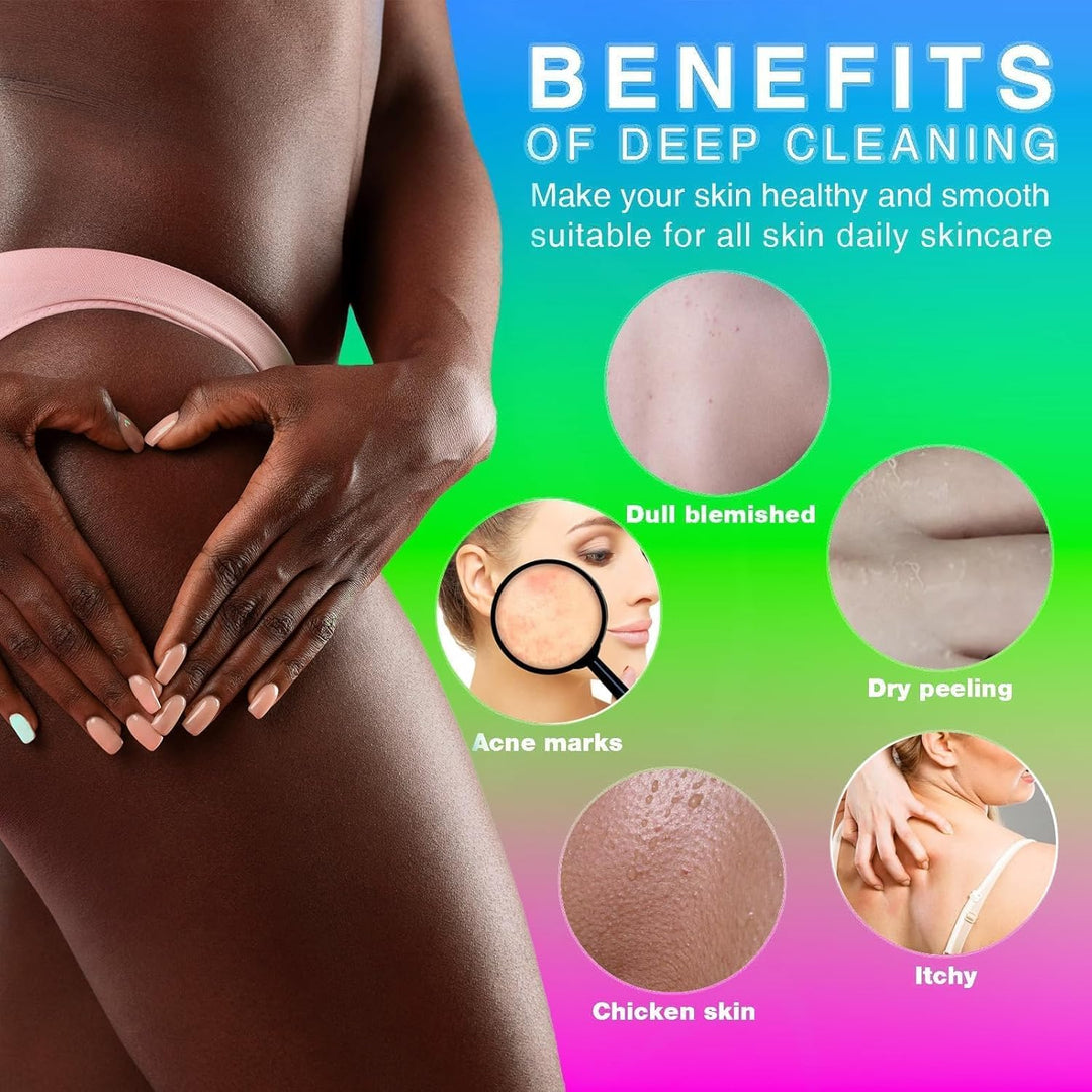 3-Piece African Net Bath Sponge Set | Exfoliating Shower Scrubber | Black, Blue, Brown