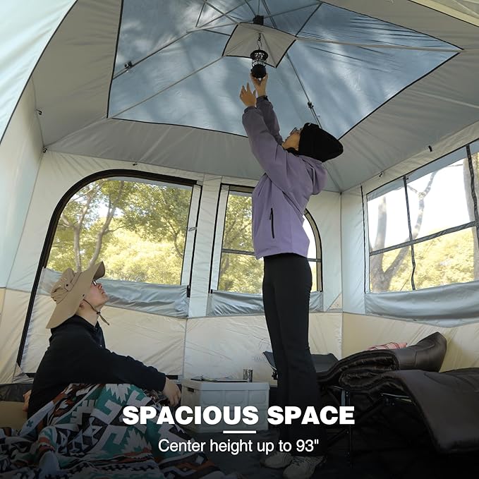 REDCAMP Canopy Camping Tent for Pop Up Canopy Tent, Inner Tent Converts Straight Leg 10'x10' or 10'x20' Canopy into Camping Tent, Fits 4-6 Person(Frame/Shelter NOT Included)