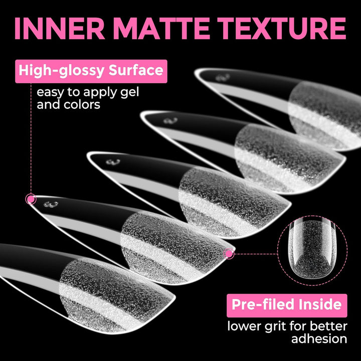 XXL Square Gel Nail Tips | 120 PCS Extra Long | No C Curve | DIY Home Use