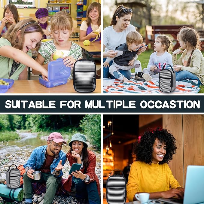 Yelocota Small Cooler Bag- Snack Bag- Insulated Lunch Bag for Kids- Lunch Thermal Bags- Exact Designed for Insulated Food Jar below 27oz-Lunch Tote Bag for Child,Men,Women