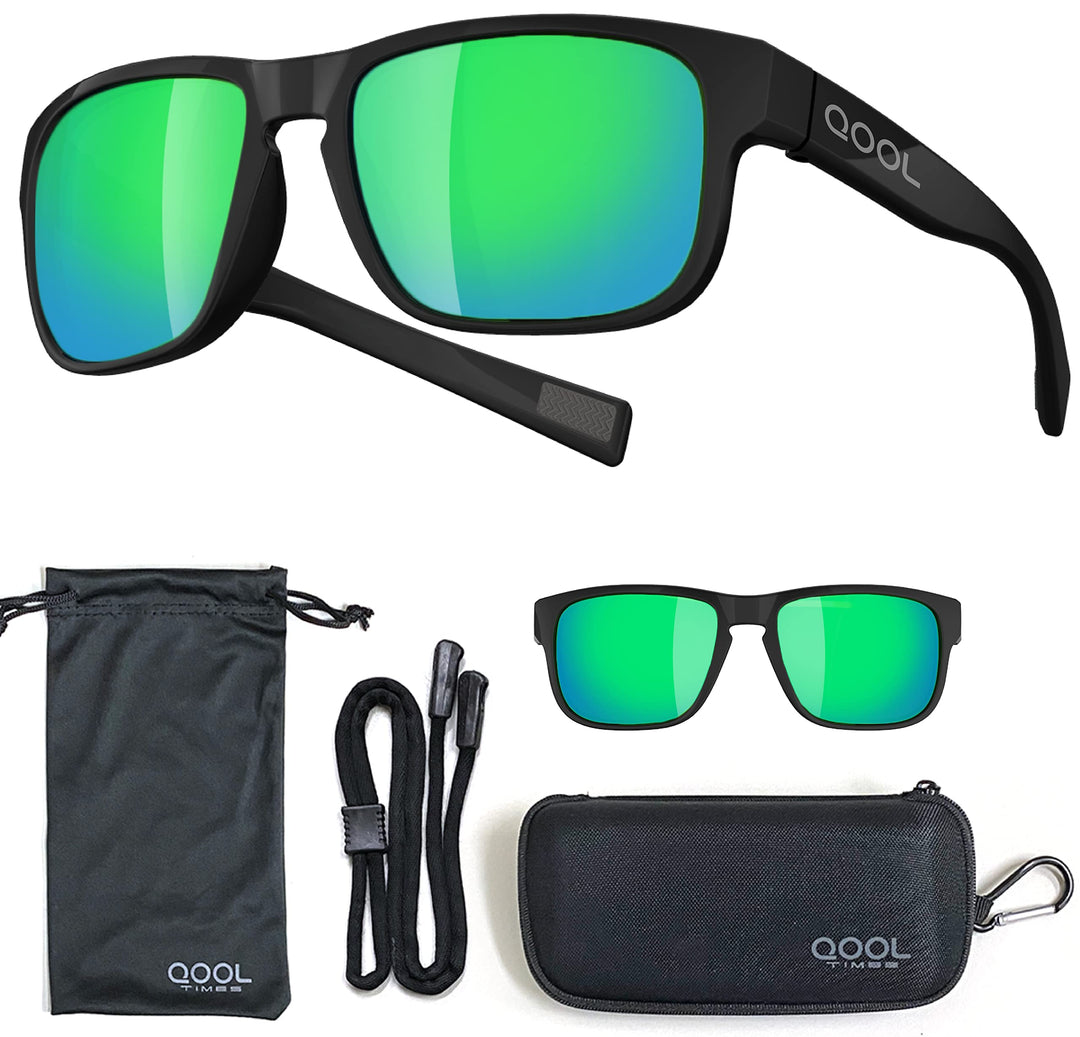 QOOL TIMES Living out your F11 Polarized Fishing Sunglasses Men Women,Green lens, Running Casual Lifestyle Golfing Sailing Hiking Gifts Oakley Holbrook