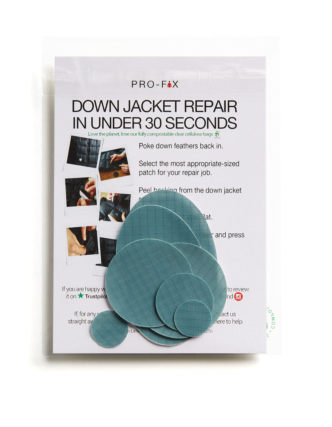 Pro Fix Down Jacket Repair Patches Easy to Use, Pre-Cut, Self-Adhesive, Waterproof, Tear-Resistant Rip-Stop Nylon Fabric Patches for Jackets, Down Jacket Patches - Outdoor Gear Patches (Light Gray)