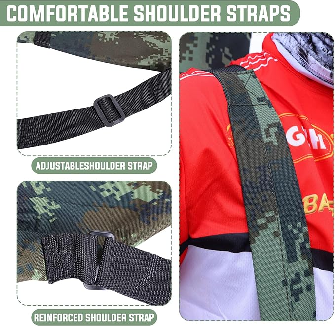 Sougayilang Folding Fishing Rod Case Organizer Pole Storage Bag Rod Reel Tackle Carrier Fishing Rod Bag Fishing Case