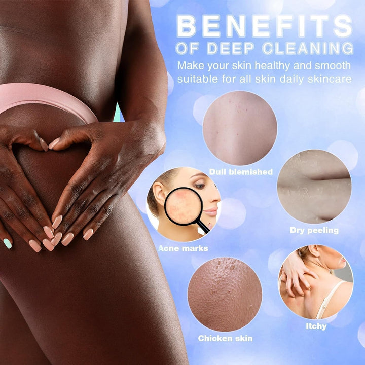 3-Piece African Net Bath Sponge Set | Exfoliating Body Scrubber | Black, Blue, Brown