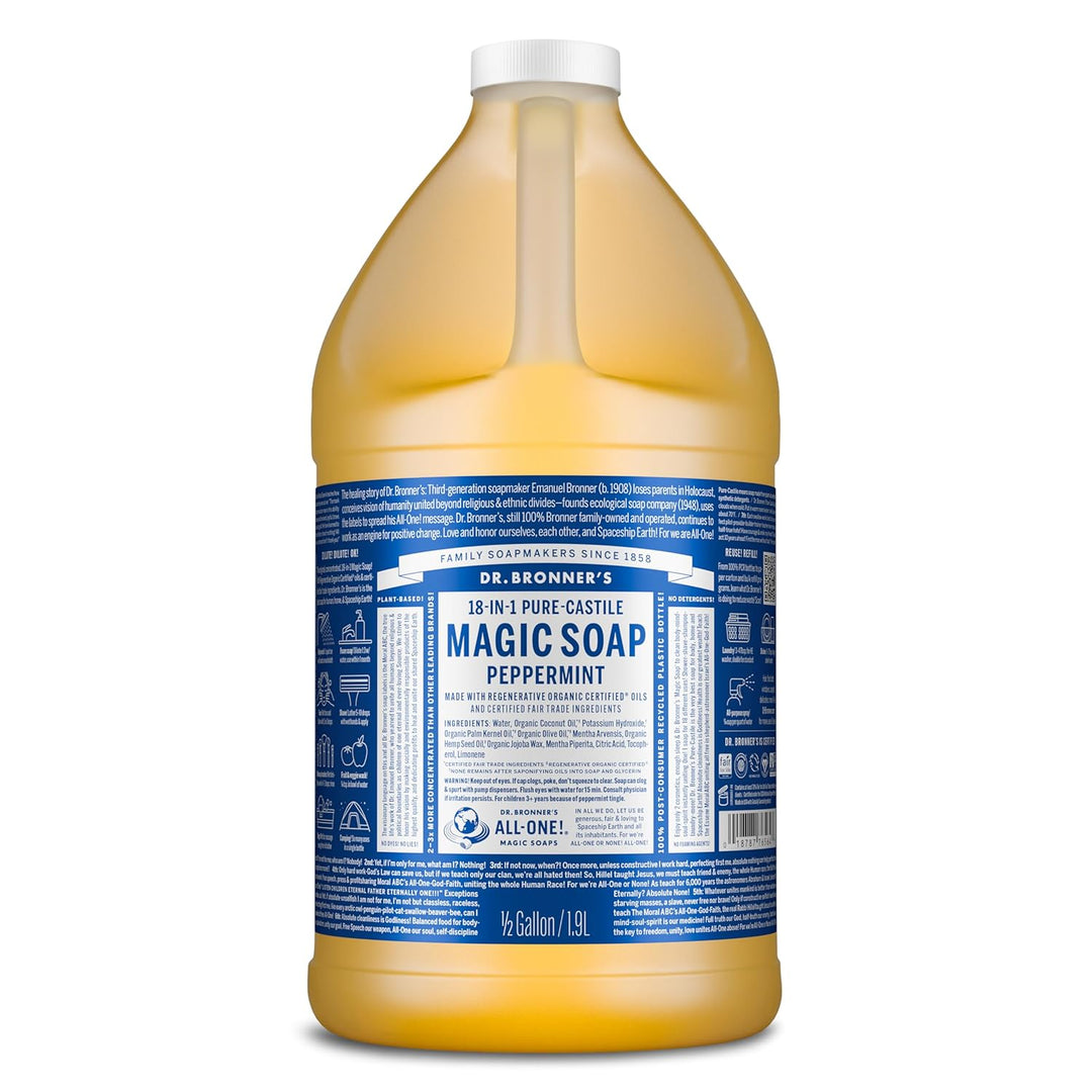 Dr. Bronner's 32 oz Pure-Castile Liquid Soap | Organic, Vegan, Peppermint