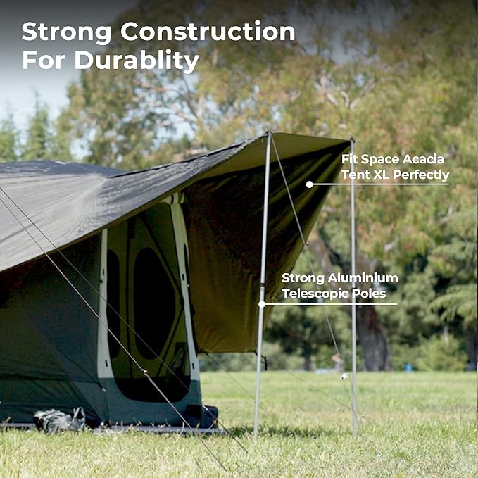 ACACIA Canopy 2-3 Person for Space Acacia Camping System, PU2000 Waterproof Camping Tarp for 4 Season Camping, UPF50+ Sunproof Tent Tarp with 2 Telescoping Poles, Carry Bag, Star Night