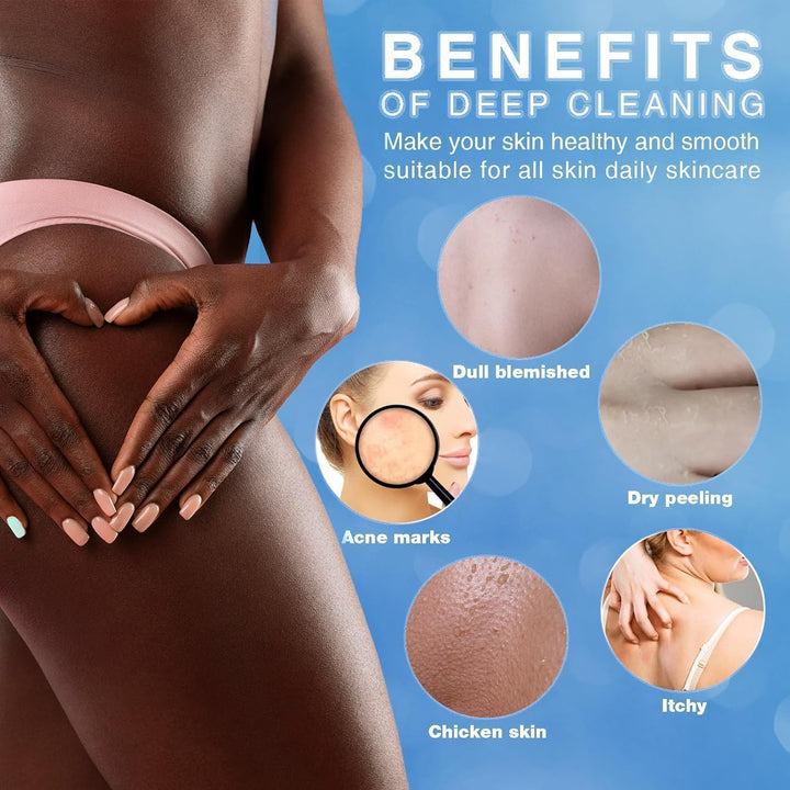 3-Piece African Net Bath Sponge Set | Exfoliating Body Scrubber | Black, Blue, Brown
