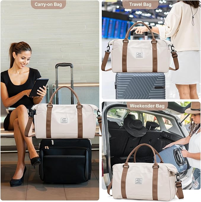 Travel Duffel Bag,Sports Tote Gym Bag,Shoulder Weekender Overnight Bag for Women