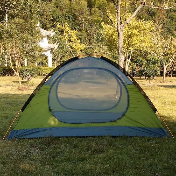 3-4 Season 2 3 Person Lightweight Backpacking Tent Windproof Camping Tent Awning Family Tent Two Doors Double Layer with Aluminum rods for Outdoor Camping Family Beach Hunting Hiking Travel
