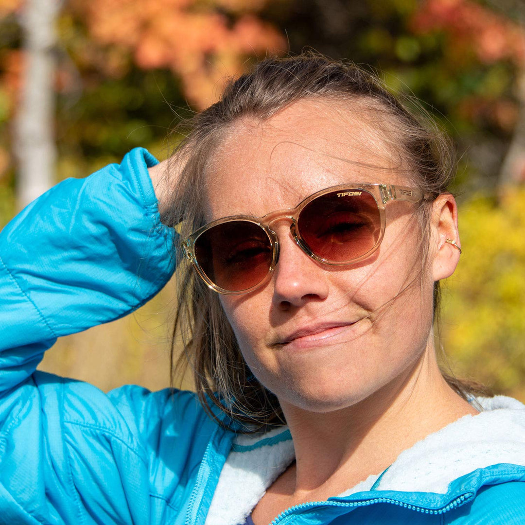 Tifosi Svago Sunglasses (Crystal Champagne, Brown Gradient)