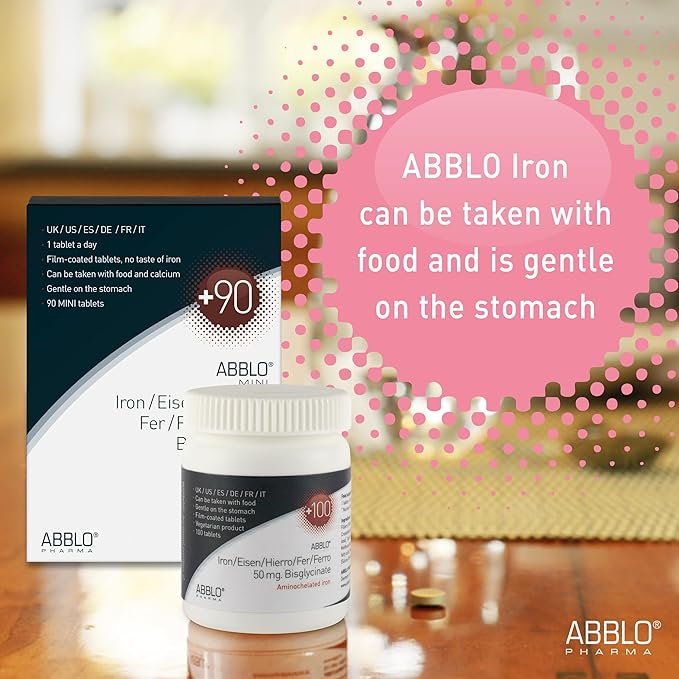25mg. ABBLO Iron Bisglycinate is Very Gentle on The Stomach, and can be Taken with Food and Calcium Tablets.