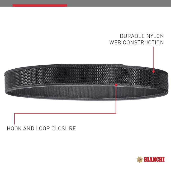 Bianchi 7980 Duty Belt with Tri-Release Buckle, Fits 2 inch Belt Loop, Basket Weave or Plain Black, 34-40 & 7205 Liner Belt, Fits 1.5" Belt Loop 34-40 Black (1016364)