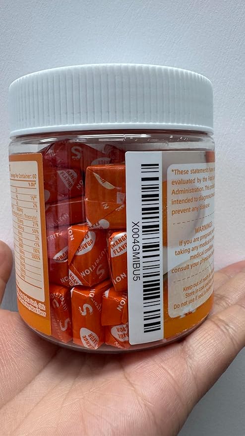 Magnesium Glycinate Soft Chews, Orange Flavor.Chewable Sugar Free Potassium Magnesium Chews with Magnesium Glycinate, Vitamin D, B6, and CoQ10 for Calm Support & Sleep for Adults, 60 Days Supply