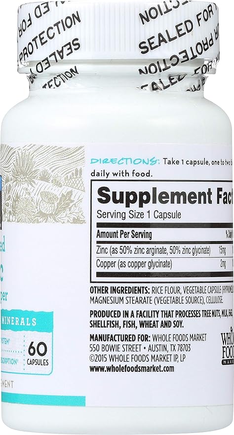 365 Everyday Value, Chelated Zinc plus Copper, 60 ct