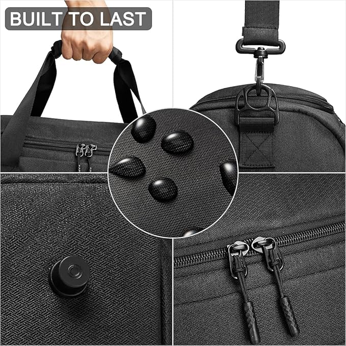 Gym Bag for Men Women, Small Fitness Workout Sports Bag with Wet Pocket & Shoes Compartment, Water Resistant Overnight Weekender Duffel Bag