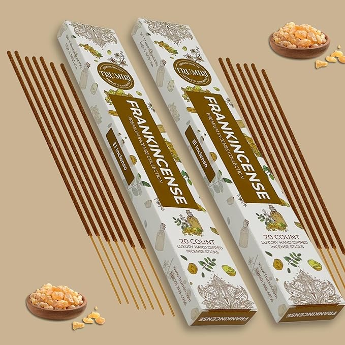 Frankincense Incense Sticks - Incienso de Iglesia - Total 40 Insence-Sticks - Dual Pack of 20 Insense - for Catholic Church Prayer - Inscents - Natural Non Toxic Ingredients - Incents - Incence