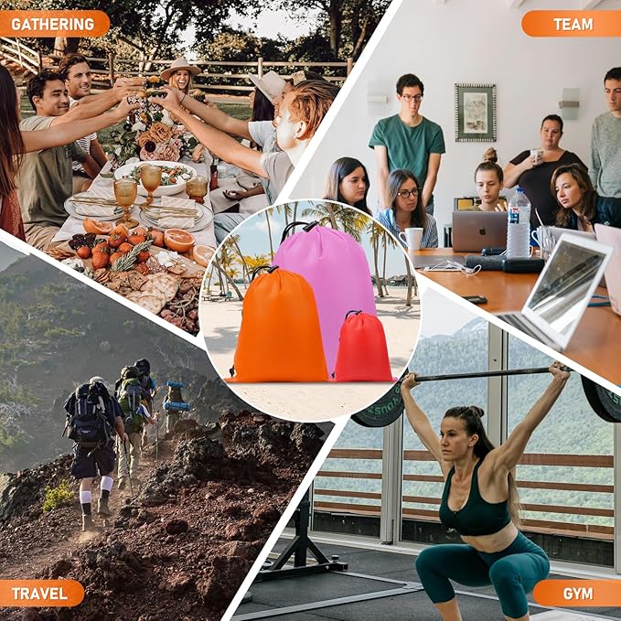 iMucci Upgrade Waterproof Drawstring Bag Sack Nylon Bag Ditty Bag for Gym Traveling, Hiking, Yoga, Shopping