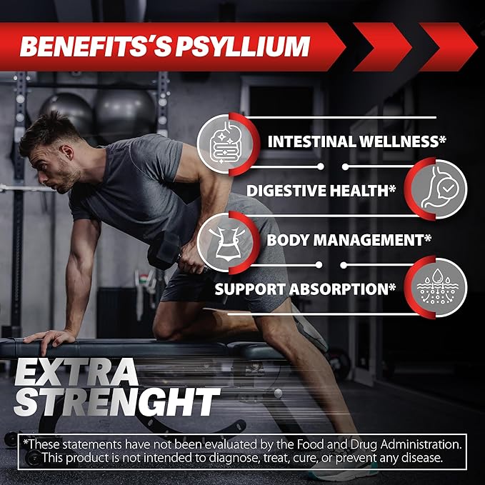 BEBEFEN Psyllium Husk Capsules 2400mg with Black Pepper - 2 Month Supply - Daily Soluble Fiber for Gut Health - Non-GMO and Gluten-Free Formula