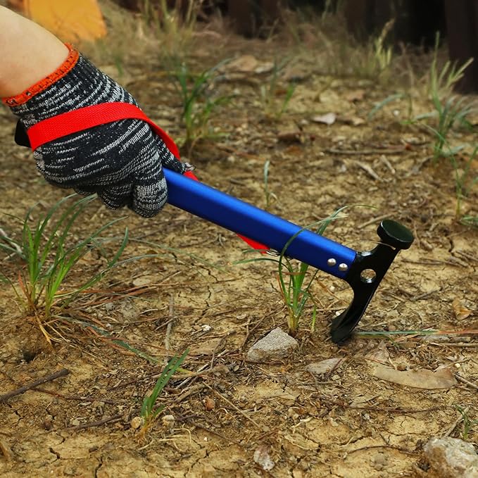 REDCAMP Aluminum Camping Hammer with Hook, 12" Portable Lightweight Multi-Functional Tent Stake Hammer for Outdoor,Black/Red/Orange/Blue