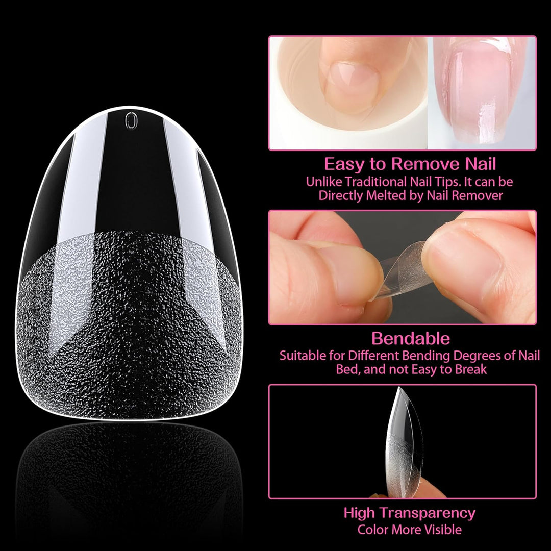 504Pcs Matte Soft Gel Toe Nail Tips | Full Cover for DIY Nail Extensions