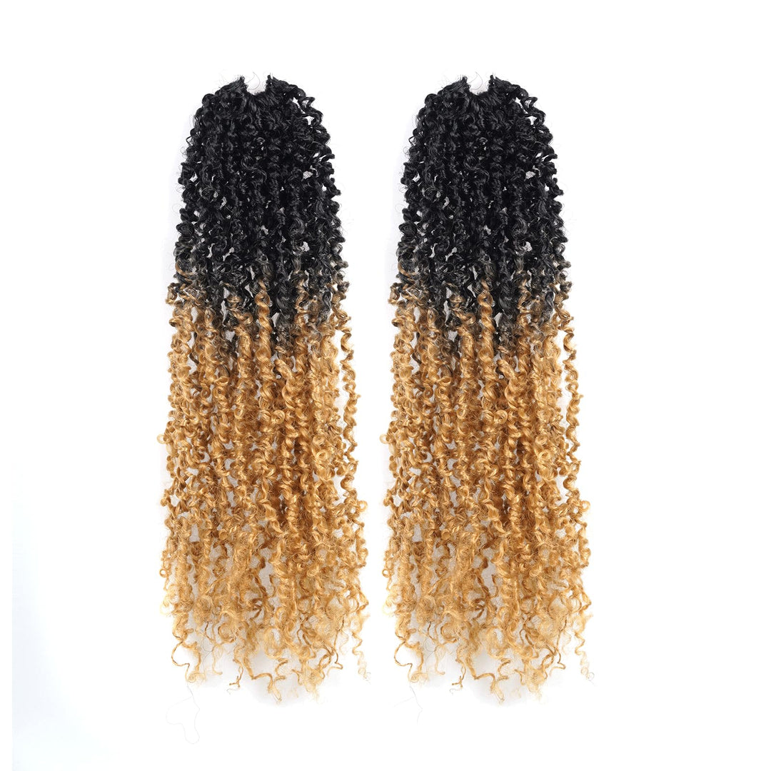 Toyotress Yanky Twist Crochet Hair - 10 Inch 2 Packs (30 Strands/Pcs) Fluffy Spring Mini Twist Passion Twist, Ombre Blonde Pre-Looped Crochet Braids Braiding Hair (10 Inch, OT27-2P)