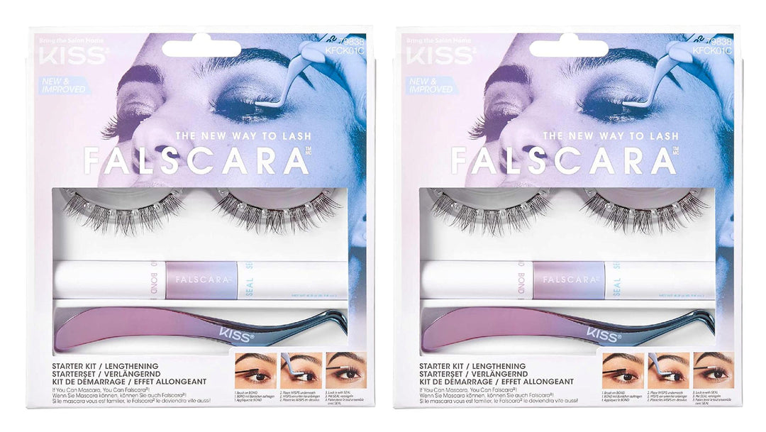 Kiss Falscara Eyelash Starter Kit Lengthening (Pack Of 2)