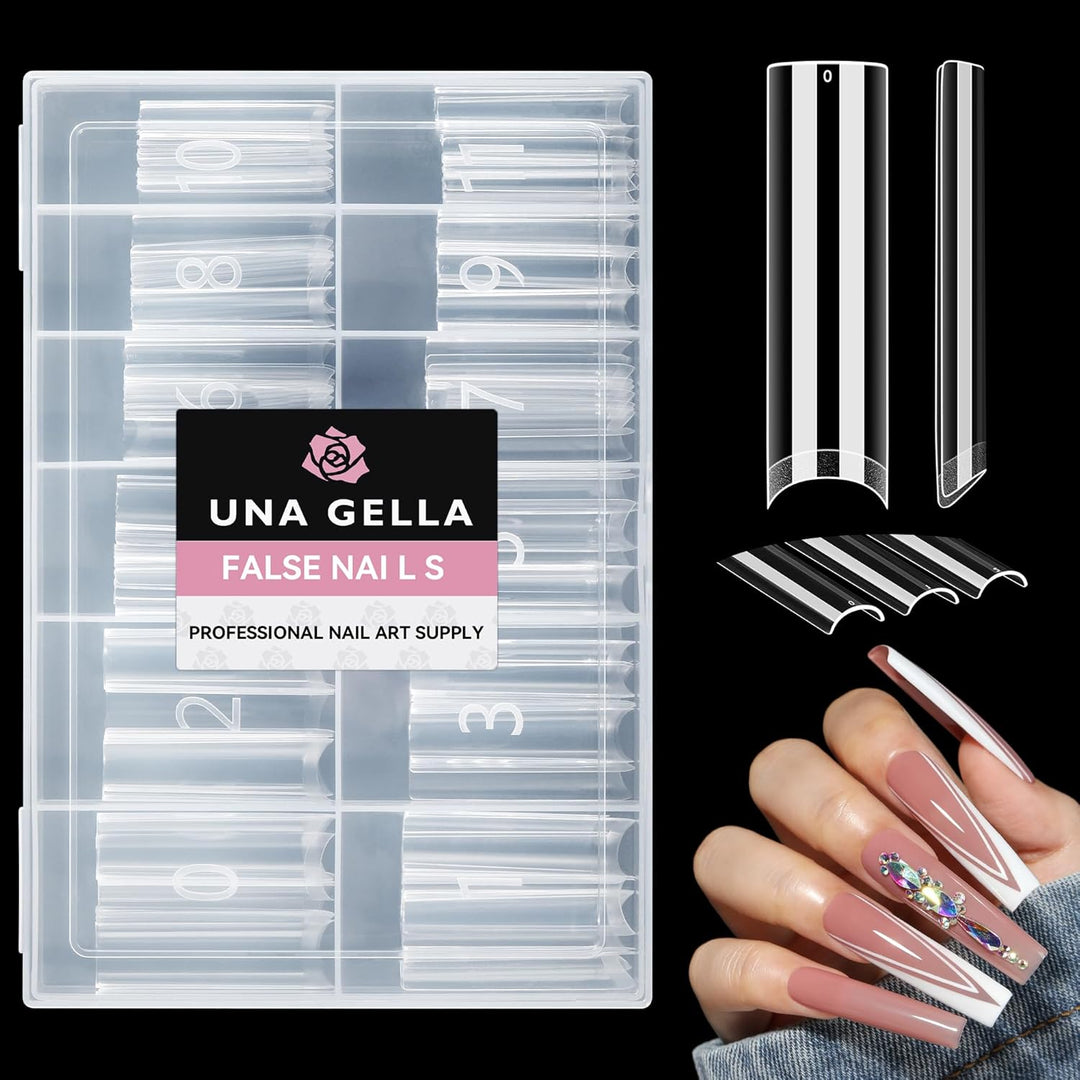 XXL Square Gel Nail Tips | 120 PCS Extra Long | No C Curve | DIY Home Use