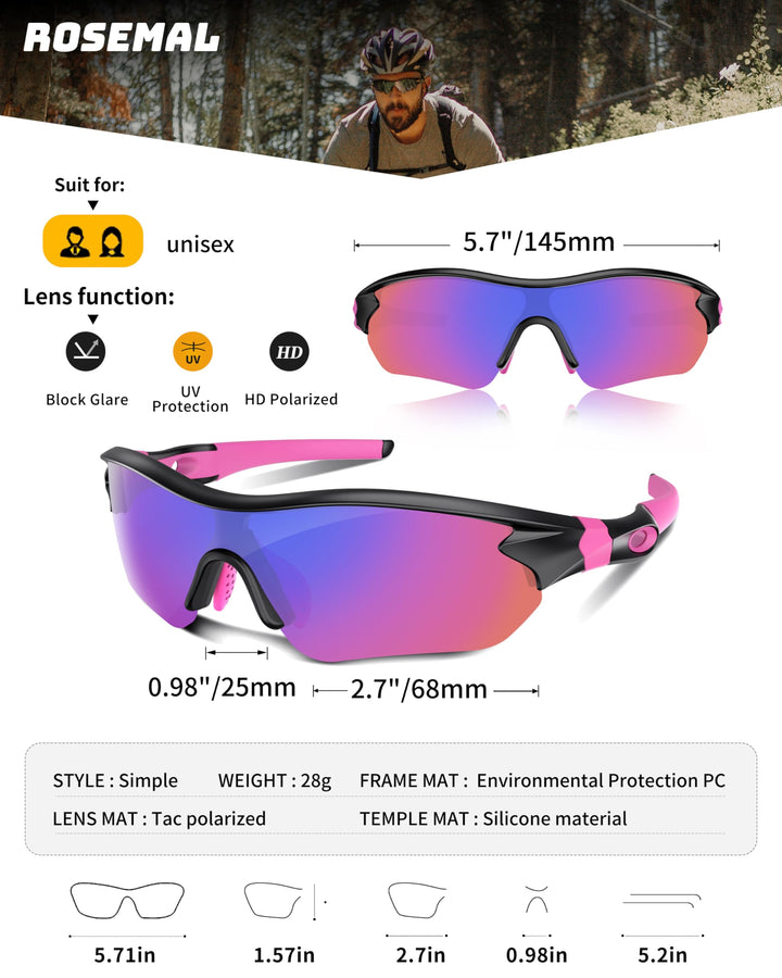 Polarized Sports Sunglasses for Men Women Youth Baseball Running Fishing Tennis Golf Cycling Driving Motor TAC UV400 TR90