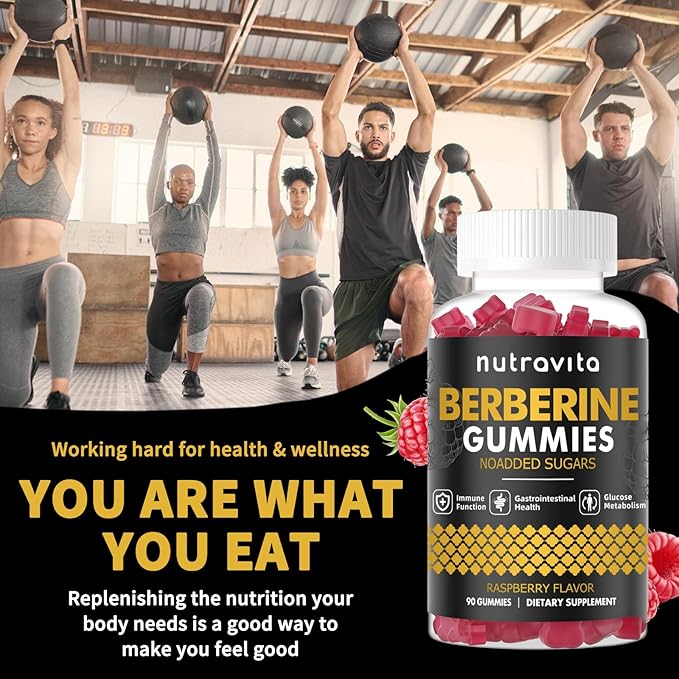 Berberine Gummies with Ceylon Cinnamon 1500mg High Potency Berberine HCL Supplement for Immune and Metabolism Support, Sugar Free Organic Berberine Gummies Raspberry Flavor
