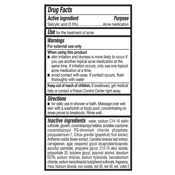 Amazon Basics Clarifying Pink Grapefruit Body Wash, 2% Salicylic Acid Acne Treatment, Dermatologist Tested, 8.5 Fluid Ounces, Pack of 1
