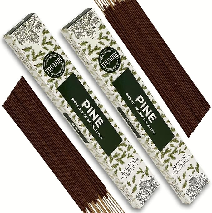 Pine Incense Sticks - Total 40 Insence-Sticks - Dual Pack of 20 Insense - Inciensos - Inscents - Natural Non Toxic Ingredients - Incents - Incence - Inscense - Insents