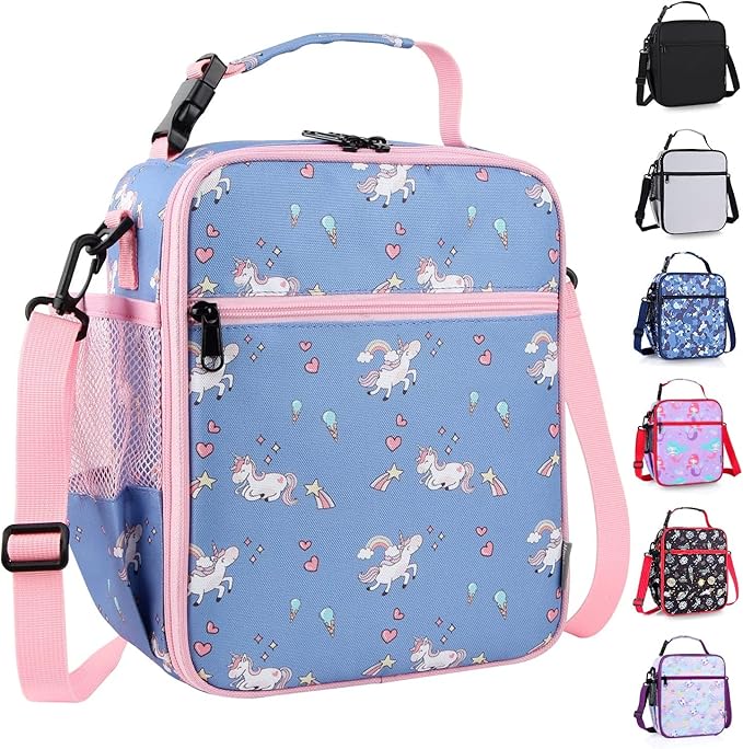 Kids Insulated Lunch Box Bag, Thermal Picnic Cool Bags with Adjustable Strap for Adults Children Women Men Boys Girls School Work (Little HorsePony)