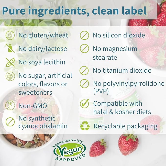 Igennus Super Vitamin B12 Complex 1000mcg Sublingual - Methylated & Clean, Adenosylcobalamin, Methylcobalamin & Hydroxocobalamin, High Absorption, 180 Servings, Sugar-Free & Vegan