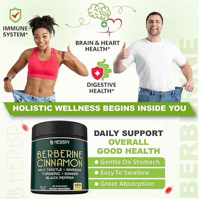 Bundle 7in1 Berberine HCl & 5in1 Valerian Root Supplement - Support Heart Health, Immune, Digestion and Relaxation