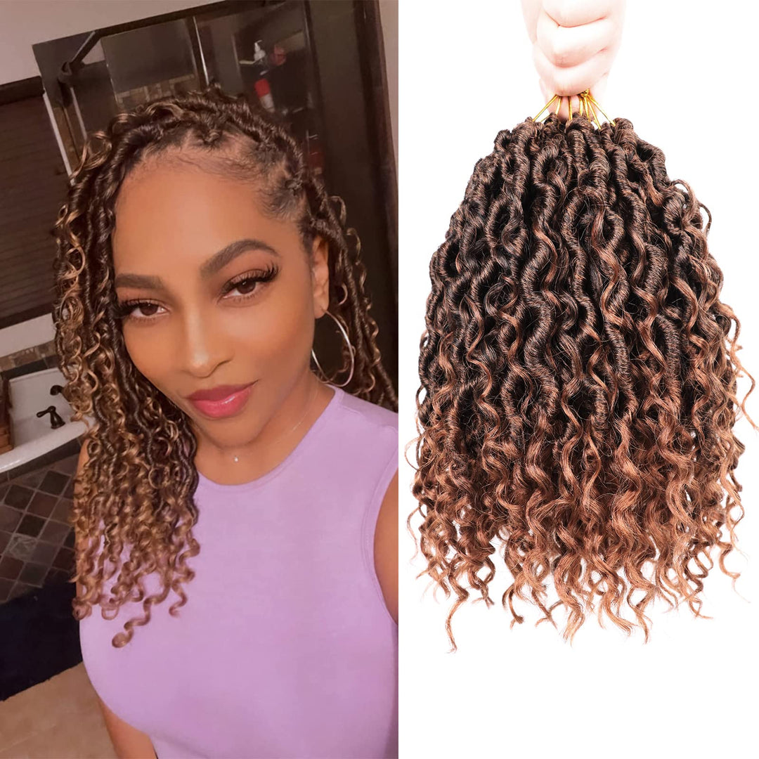 Goddess Locs Crochet Hair 10 Inch Short Faux Locs Crochet Hair Curly Crochet Hair For Black Women Hohemian Locs Crochet Hair Cro