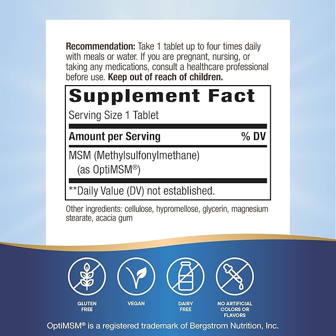 Nature's Way MSM 1000 mg - Joint Health Supplement* - With Methylsulfonylmethane - Gluten-Free & Vegan - 200 Tablets (Pack of 2)