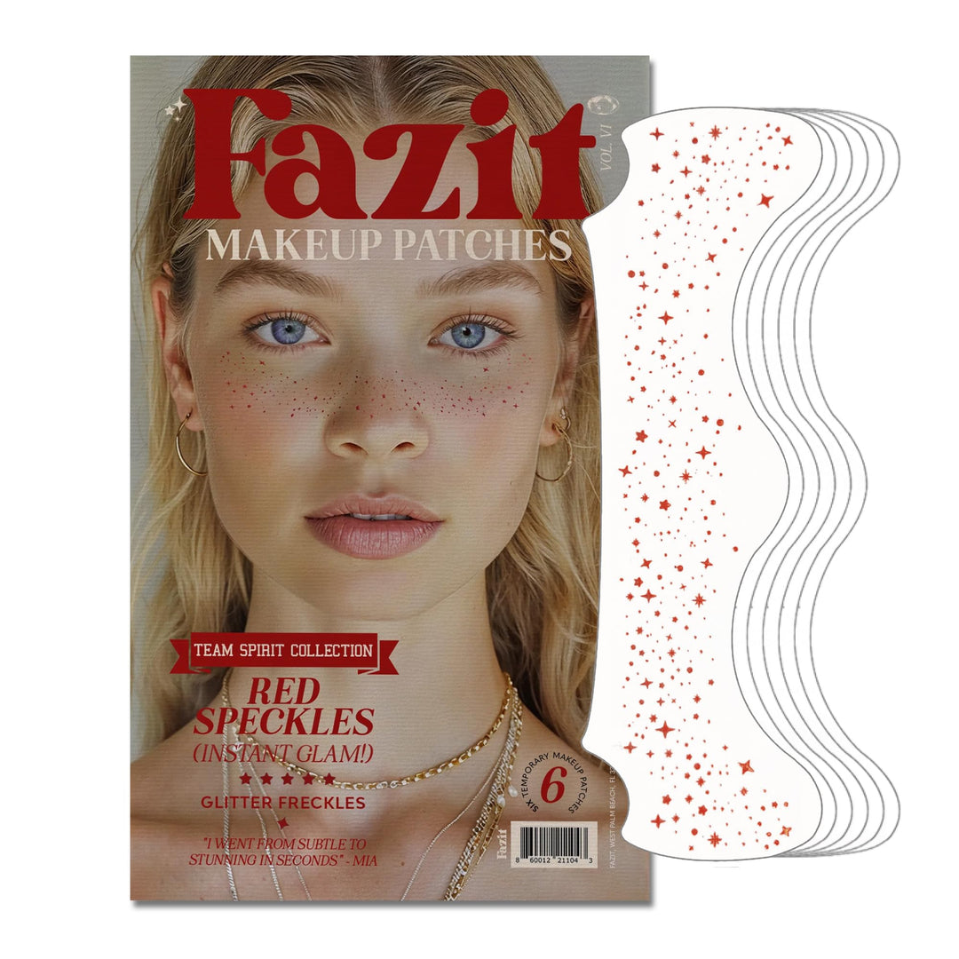 Fazit Beauty Face Makeup Patches - Waterproof Red Speckles - Temporary - 6 Count