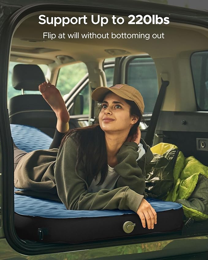 ACACIA 4.3" Thick Self Inflating Sleeping Pad with Foam | Innovative Y-Shaped Telescopic Structure | Ultraportable Camping Mattress | Outdoor Compact Air Mat for Tent Car |