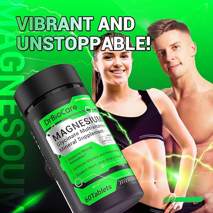 Energy Boost & Magnesium Glycinate, Contains Vitamin D3, Vitamin C, Turmeric, Ashwagandha, Milk Thistle, Calcium & Magnesium Supplement 120 Tablets