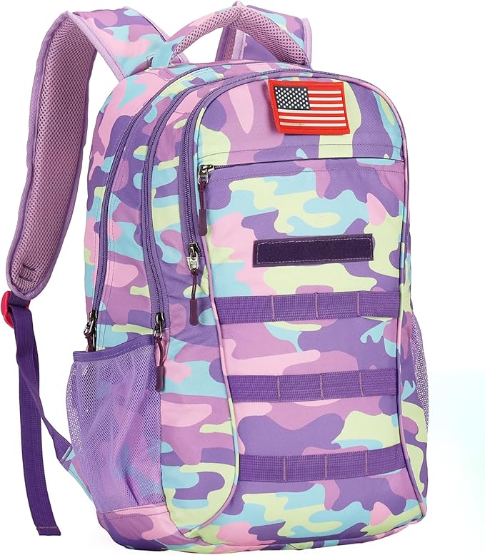 4land Camo Backpack for Boys,Army Boys Backpacks for Elementary Middle School Military,Camouflage Bookbag 40L