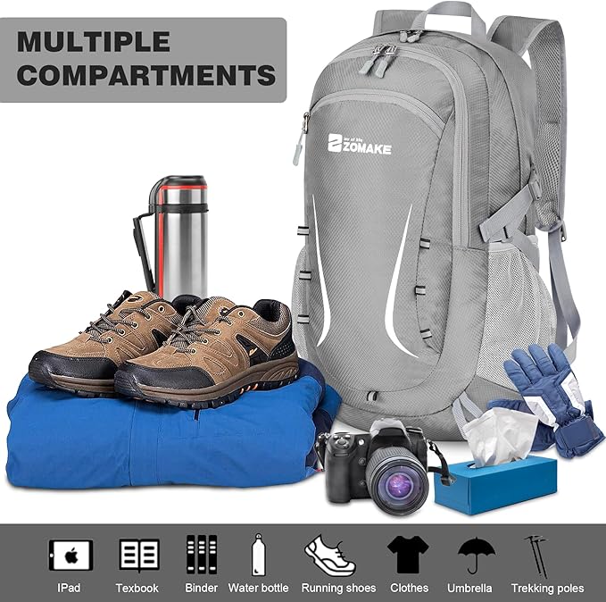 ZOMAKE Lightweight Packable Backpack 35L, Foldable Backpacks Water Resistant Collapsible Light Daypack for Hiking