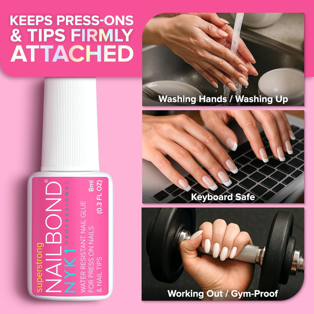 Super Strong Nail Glue | 8ml Brush-On for Press-On & Acrylic Nails – Long-Lasting