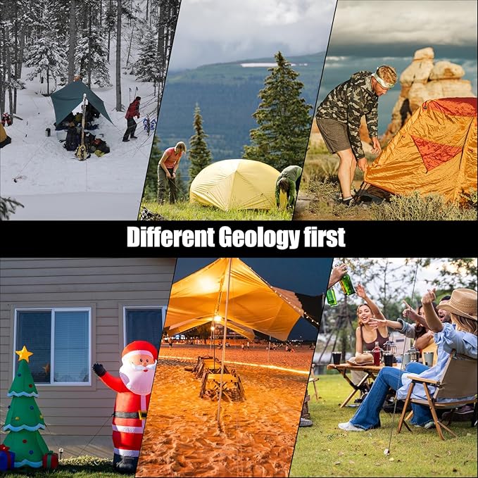 6 Pieces Tent Stakes Heavy Duty Camping Stakes, QEBAJI 7.5 inch Rust-Free Metal Tent pegs Ground Stakes Tent pegs Camping，6pack Red