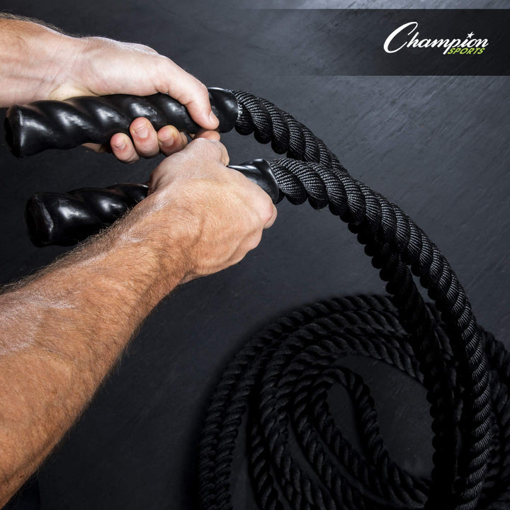 Champion Sports RPT1540 Heavy Training Rope: Rhino Poly Strength & Conditioning Heavy Gym Battle Ropes - Cardio, Cross Training, Weight Training & Crossfit - 1.5" x 40'